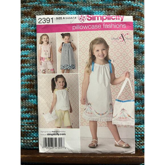 Simplicity 2391 pattern Girls pillowcase dress size 3 4 5 6 7 8 - Picture 1 of 5
